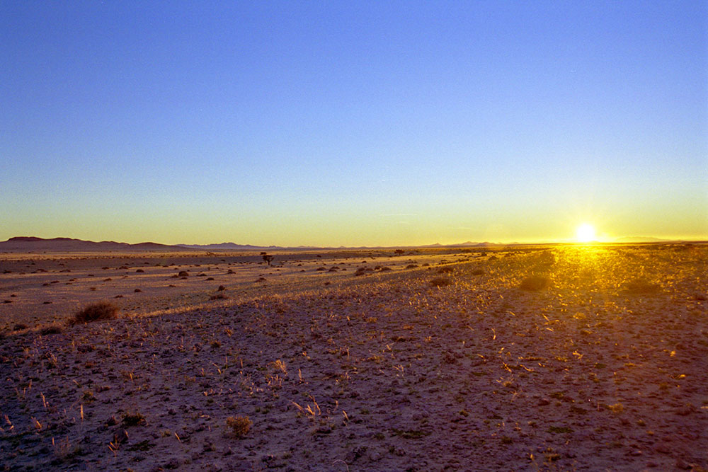 Coucher de soleil sur le désert du Namib